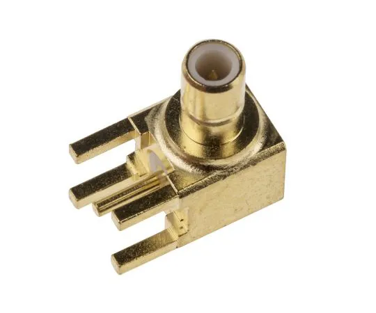 63-4874-24 RS Right Angle PCB Mount Subminiature SMB Connector, 50Ω Impedance, Solder Termination 546-3406