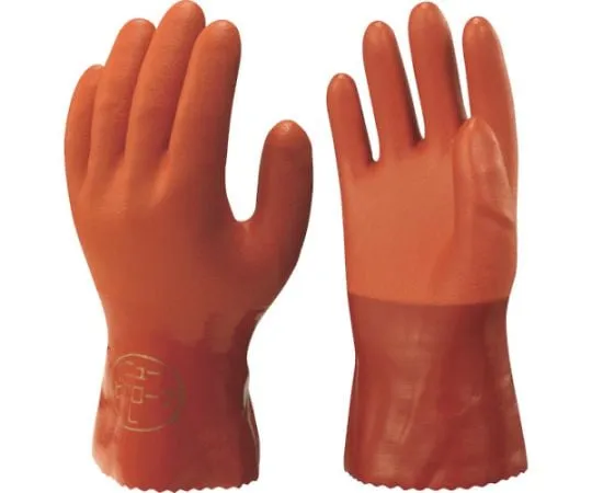 67-6859-46 Vinyl Chloride Gloves No612 New Vinyl Robe 2 Pairs Pack Orange L Size NO612-L