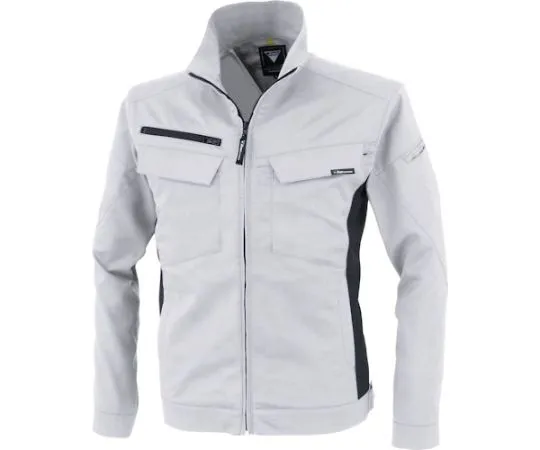65-8353-59 Cotton Lined Stretch Long Sleeve Blouson Silver Gray 3L 1514-22-3L