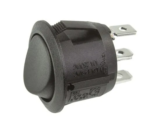 63-4765-12 Arcolectric Single Pole Double Throw (SPDT), Latching Rocker Switch Panel Mount R13112CAAA