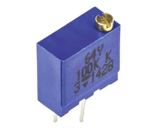 63-4697-34 Vishay 64Y Series 19 (Electrical), 22 (Mechanical)-Turn Through Hole Trimmer Resistor with Pin Terminations, 100kΩ M64Y104KB40