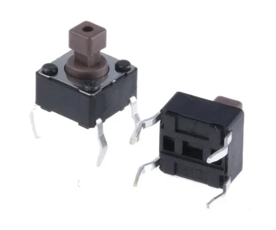 63-4777-11 Brown Button Tactile Switch, Single Pole Single Throw (SPST) 50 mA @ 12 V dc 3.8mm DTS644NV
