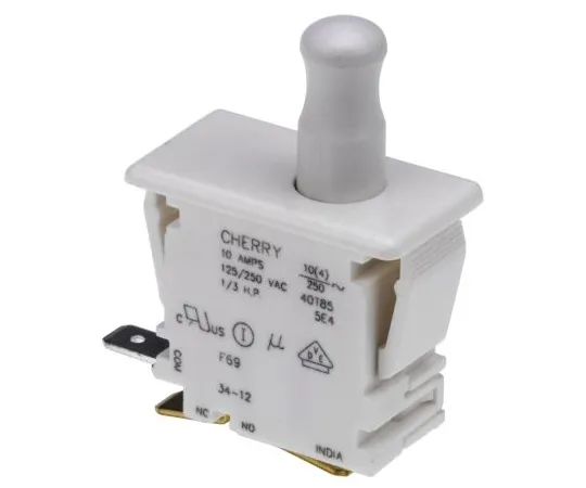 63-4800-58 Single Pole Double Throw (SPDT) Push Button Switch, 10 A @ 250 V ac F69-30A