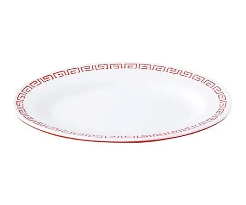 61-6836-16 Melamine Chinese tableware Zuisho oval 8 inch CA-24 outer red inner white 2419210