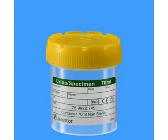 63-2982-34 Container (with Scale and Label) Yellow Cap 70ml 75.9922.745