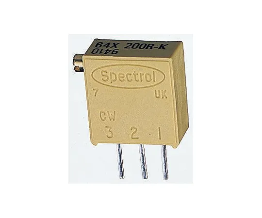 63-4697-23 Vishay 64X Series 19 (Electrical), 22 (Mechanical)-Turn Through Hole Trimmer Resistor with Pin Terminations, 200Ω ±10% M64X201KB40
