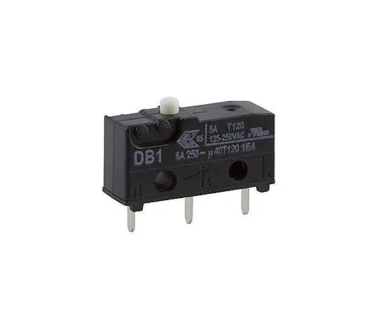 63-4699-54 SPDT-NO/NC Button Microswitch, 6 A @ 250 V ac DB1C-C1AA
