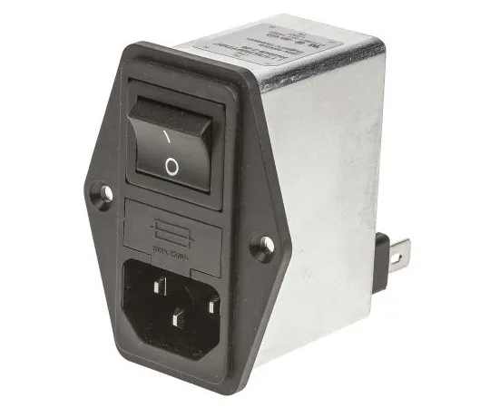 63-4798-88 Male C14 IEC Filter Panel Mount 5 x 20mm,Faston,Rated At 2A,250 V ac Operating Frequency 50 → 400Hz FN284B-2-06