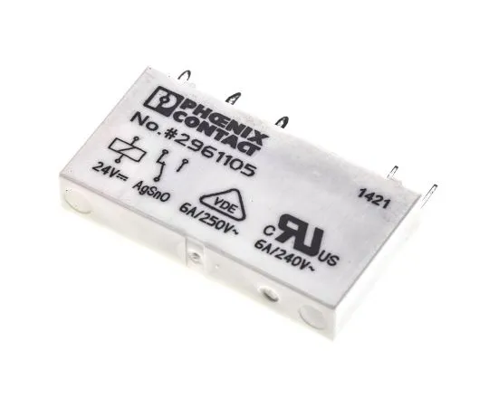 63-4754-10 Phoenix ContactREL-MR- 24DC/21 SPDT Non-Latching Relay PCB Mount, 24V dc Coil, 10mA 2961105