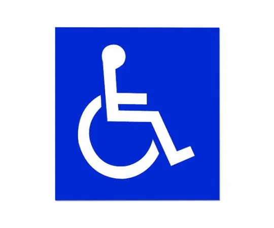 61-9252-78 Handicapped Mark White To Blue Background Width 150 x Height 150mm SK-15S-BW