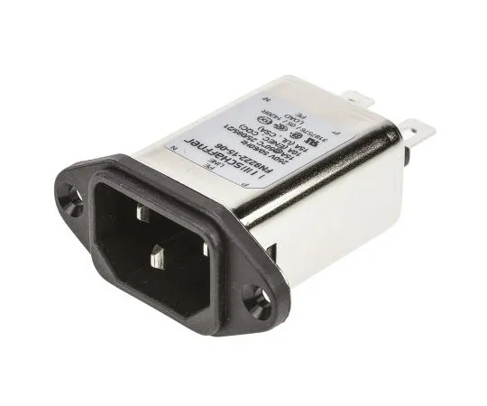 63-4798-29 Male C14 IEC Filter Panel Mount,faston,Rated At 15A,250 V ac Operating Frequency 0 → 400Hz FN9222-15-06