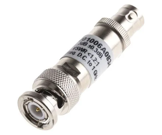 63-4722-51 50Ω RF Attenuator Straight BNC Connector BNC Plug to BNC Socket 3dB, Operating Frequency 0 → 1GHz J01006A0834