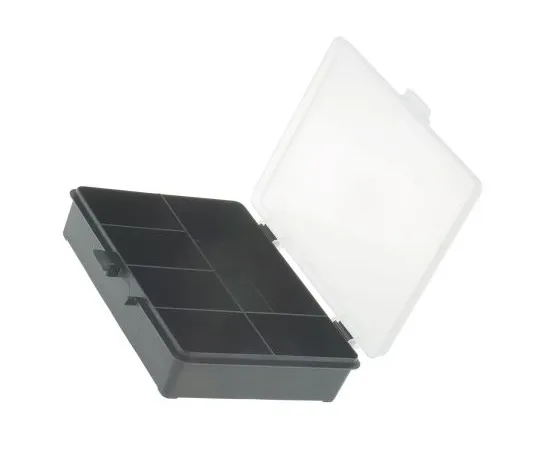 63-4896-36 Raaco 6 Cell Black PP Compartment Box, 40mm x 179mm x 151mm 132428