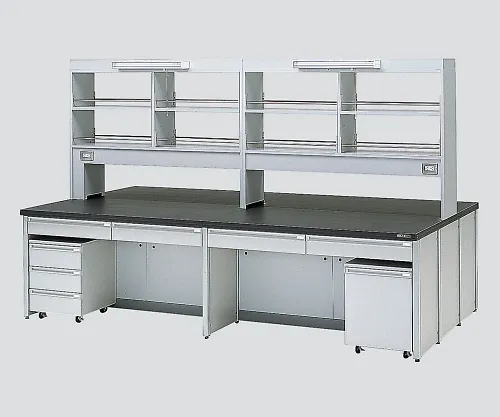 3-3822-01　［Discontinued］Central Laboratory Bench with Drawer, Frame Type with Unit, with Reagent Shelf 1800 x 1200 x 800/1870　HDOF-1812