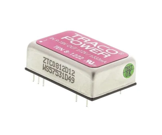 63-4790-79 TRACOPOWER TEN 8 8W Isolated DC-DC Converter Through Hole, Voltage in 9 → 18 V dc, Voltage out ±12V dc TEN 8-1222