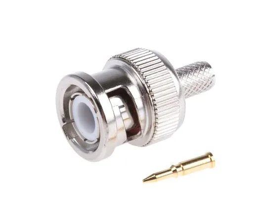 63-4874-94 RS Straight 50Ω Cable Mount BNC Connector, Plug, Nickel, Crimp Termination, BT 2003, Ch/Net, Mini RG59, PSF 1/2, PSF 546-5036