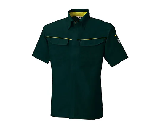 63-1796-95 Half-Sleeve Shirt Green x Yellow 5626-22-S