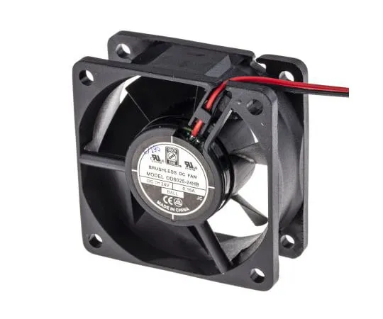 63-4867-58 RS PRO Axial Fan, 60 x 60 x 25mm, 24cfm, 3.5W, 24 V dc 541-5249