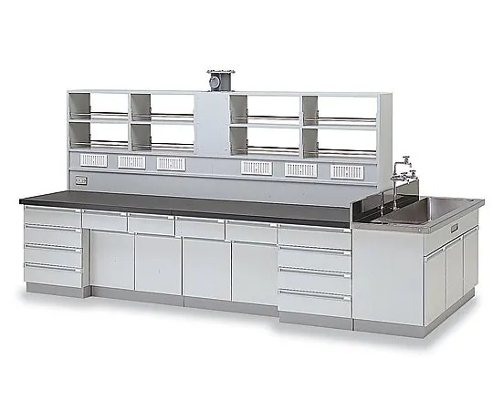 3-5686-01　［Discontinued］Central Laboratory Bench Wooden Type 2400 x 1500 x 800/1700　SAP-2415