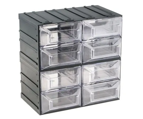 63-4740-65 RS PRO Transparent, Plastic 8 Drawer Storage Unit, 208mm x 208mm x 132mm TV1000016