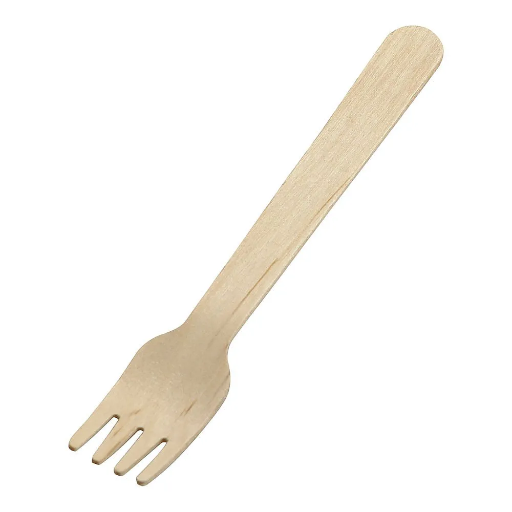 65-3874-79 Disposable Wooden Fork (100 Pieces) 140 mm WF-140