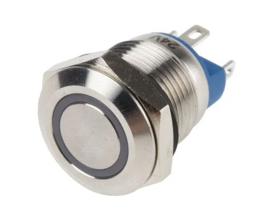 63-4661-80 RS PRO Single Pole Single Throw (SPST) Momentary Green LED Push Button Switch, IP65, IP67, 12 (Dia.)mm, Panel Mount, 111-6529