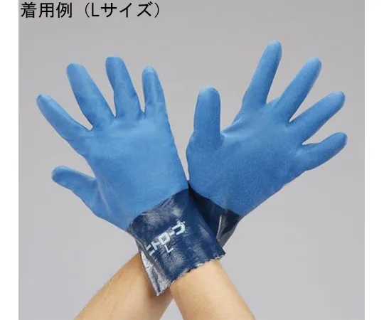 64-7841-42　Gloves (Oil resistance, slipping stopper/Nitrile Rubber, with Lining) [S]　EA354GE-30