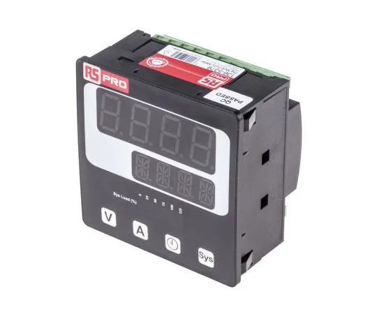 63-4688-57 RS Pro LED Digital Panel Multi-Function Meter for AC Current, AC Voltage, Frequency, Hour, RPM, 92mm x 92mm 136-5379