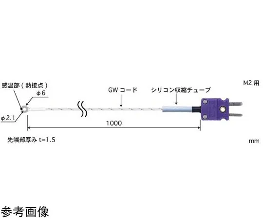 65-3534-27　［Out of stock］Screw Temperature Sensor SC Series with ISO Document Set -50~300°C Screw Diameter: M2 Glass Fiber E-Type　SC-22E-GW1-ANP