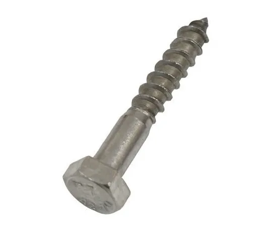 63-4691-18 Hex Stainless Steel Wood Screw, A2 304, 6mm Thread 144-3548