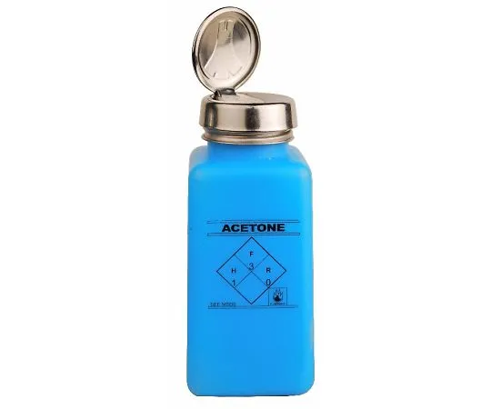 64-2943-93 Dissipative HDPE Blue Bottle One-touch "ACETONE" printed 35288