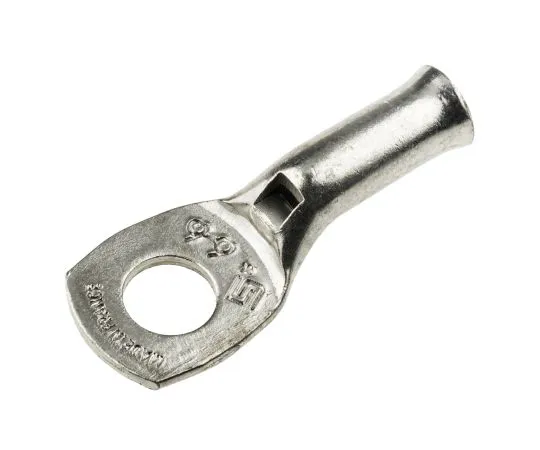 63-4759-89 TE Connectivity XCT Series Uninsulated Tubular Ring Terminal, 6mm Stud Size, 6mm² to 6mm² Wire Size 710032-4