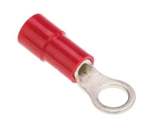 63-4891-14 RS PRO Insulated Crimp Ring Terminal, M4 Stud Size, 0.5mm² to 1.5mm² Wire Size, Red 613-9249