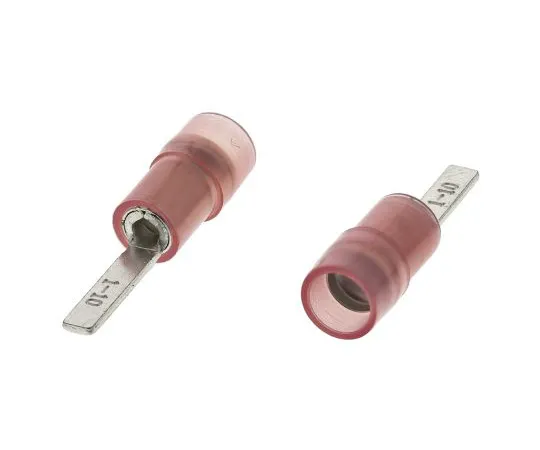 63-4750-68 RS PRO No Insulated Crimp Blade Terminal 10mm Blade Length, 0.5mm² to 1.5mm², 22AWG to 16AWG, Red 267-4467