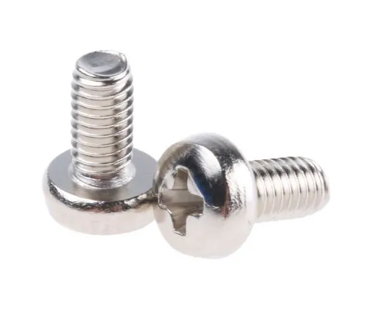 63-4816-50 RS, M3 Pan Head, 6mm Brass Cross Nickel Plated0.5 483-0091