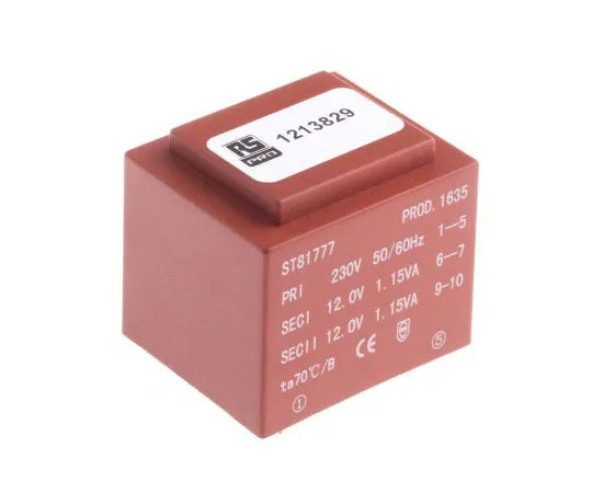 63-4664-96 2 x 12V ac 2 Output PCB Mount PCB Transformer, 2.3VA 121-3829
