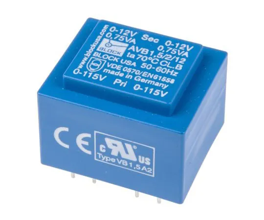 63-4931-52 12V ac 2 Output Through Hole PCB Transformer, 1.5VA AVB1.5/2/12