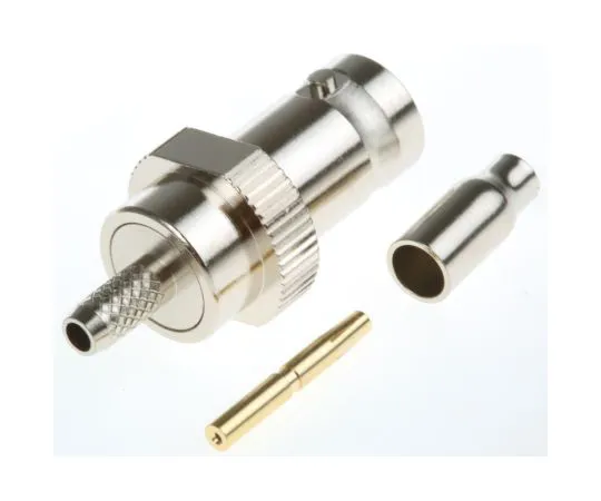 63-4874-43 RS Pro Straight 50Ω Cable Mount BNC Connector, jack, Nickel, Crimp Termination, RG174/U 546-3866
