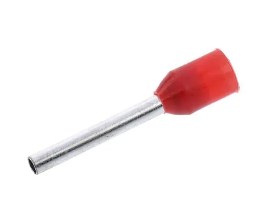 63-4745-52 RS PRO Insulated Crimp Bootlace Ferrule, 12mm Pin Length, 1.7mm Pin Diameter, 1mm² Wire Size, Red 250-3438