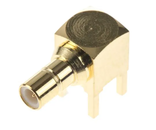 63-4790-34 TE Connectivity Right Angle Through Hole Standard SMB Connector, 50Ω Impedance, Solder Termination, Coaxial cable type 1-1337481-0