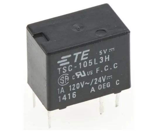 63-4831-56 TE ConnectivityTSC SPDT Non-Latching Relay PCB Mount, 5V dc Coil, 1A TSC-105L3H000