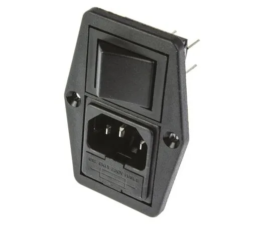 63-4769-14 Bulgin C14 Vertical Panel Mount IEC Plug, 10A BVB01/Z0000/10