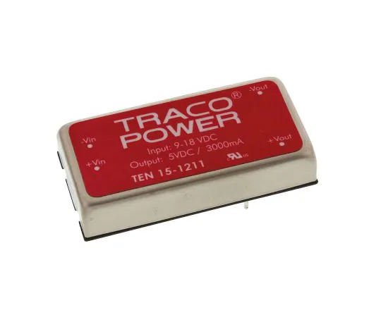 63-4793-54 TRACOPOWER TEN 15 15W Isolated DC-DC Converter Through Hole, Voltage in 9 → 18 V dc, Voltage out 5V dc TEN 15-1211