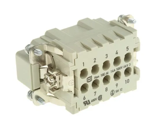 63-4774-26 Han E Series size 16 A Connector Insert, Male, 10 Way, 16A, 500 V 9330102602