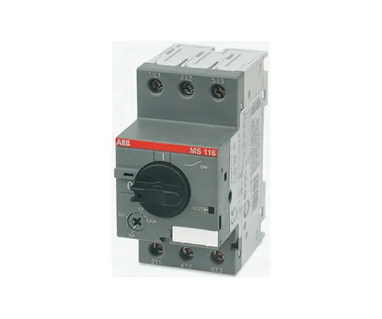 63-4795-83 ABB Manual 3P Motor Protection Circuit Breaker, 690 V ac, 1, 3 Phase, IP20 MS116-0.16