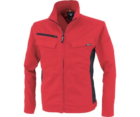 65-8353-90 Cotton Lined Stretch Long Sleeve Blouson Red 3L 1514-71-3L