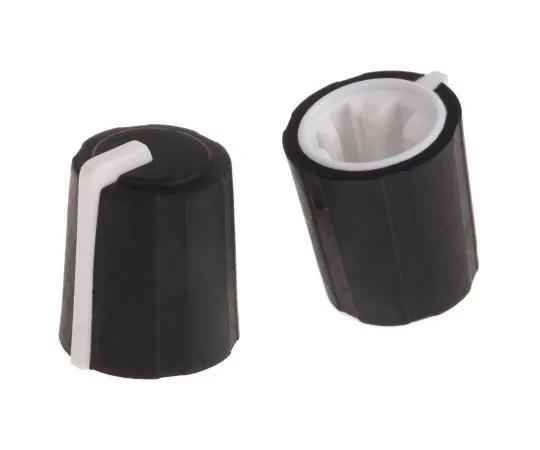 63-4757-17 Sifam Potentiometer Knob, Push-On Type, 11mm Knob Diameter, Black, D Shaped Shaft Type, 6mm Shaft 3/03/DR110-006/237/224