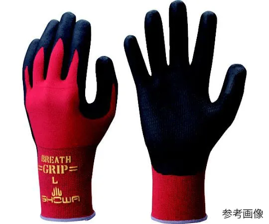 67-6859-35 Nitrile Rubber Unlined Gloves NO380R Breath Grip Type R Red M Size NO380R-MR