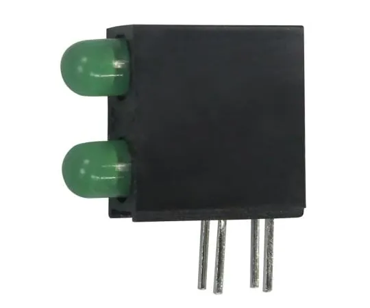 63-4804-19 Kingbright L-93A8EB/2GD, Green Right Angle PCB LED Indicator, 2 LEDs, Through Hole 2.5 V L-93A8EB/2GD