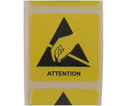 63-4681-41 RS PRO Yellow/Black Paper ESD Label, Attention-Text 25 mm x 25mm 125-2362